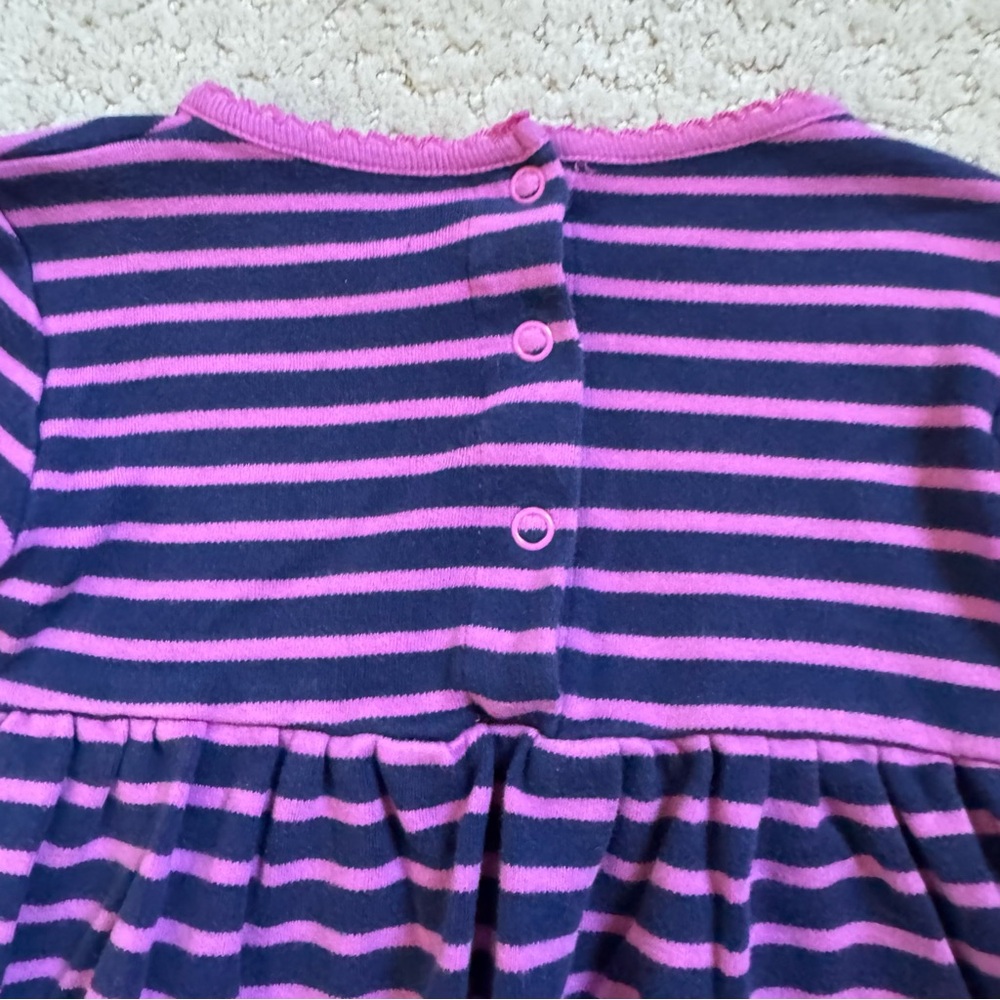 JoJo Maman Bebe Pink and Blue Striped Dress Long Sleeve - Picture 8 of 8